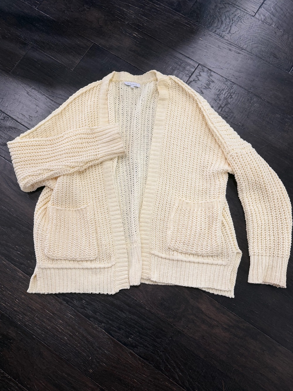 Butter Yellow Open-Front Chunky Knit SOF Chenille Cardigan Boutique